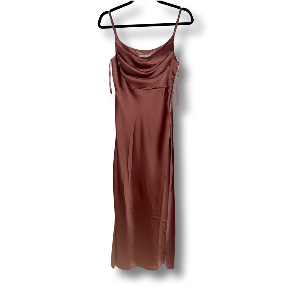 Revelry Skye Satin Dress in Desert Rose (Petite)